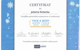 Certyfikat Face & Body